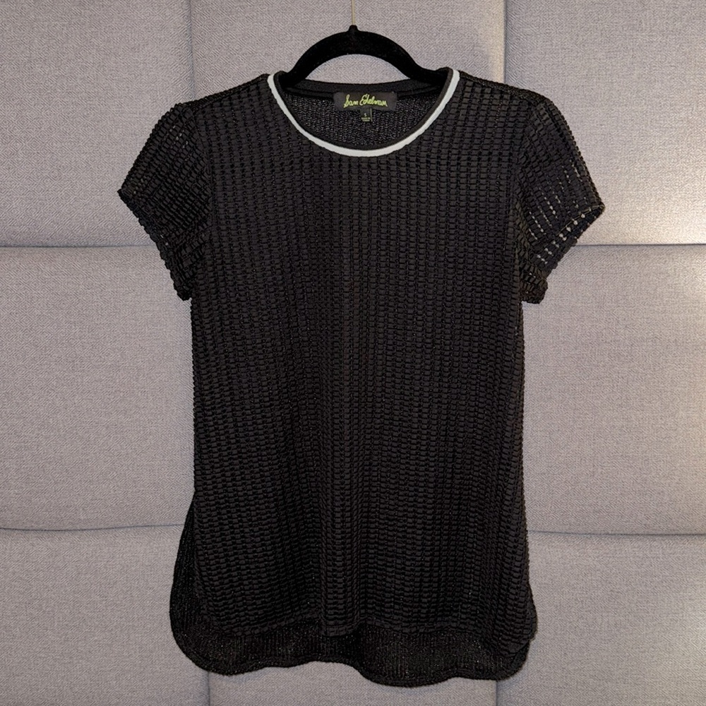 Sam Edelman Size S Black Short Sleeve Top